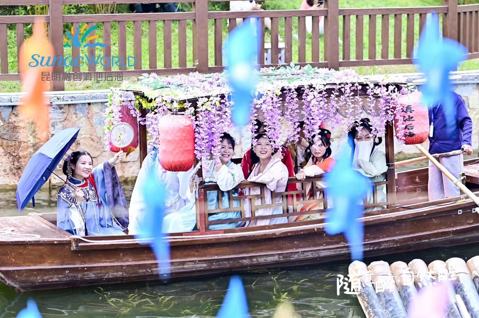 雲南漢服 端午文化節 融創文旅城 游船 扎染 發香囊 漢服巡遊